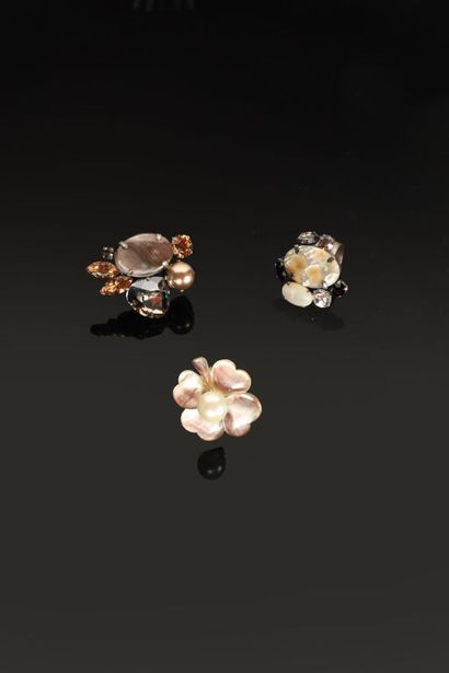 PHILIPPE FERRANDIS.
Lot de 3 bagues fantaisie,...