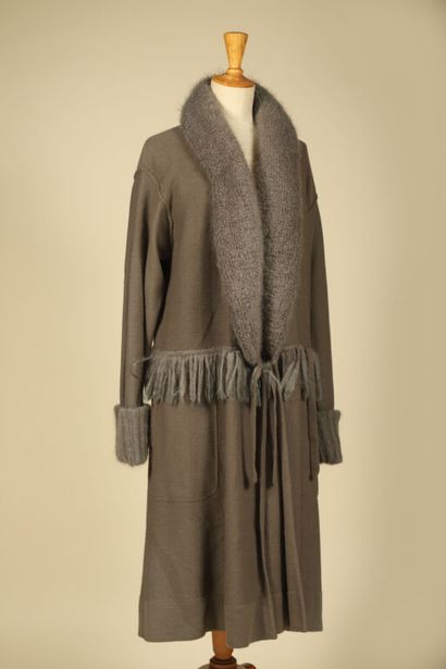 SONIA RYKIEL.
Long gilet manteau en laine...