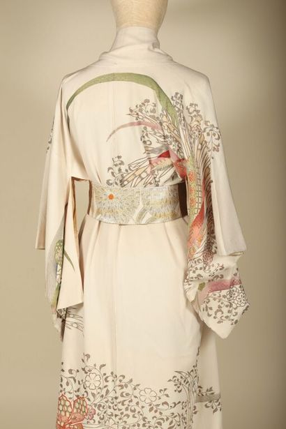 Kimono japonais semi-formel et ceinture,...