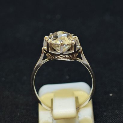 Bague en platine 950‰ ornée d'un diamant...
