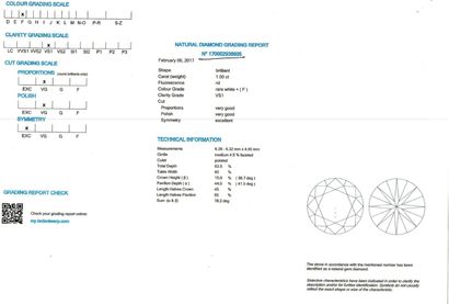Bague en or gris 750‰ ornée d'un diamant...