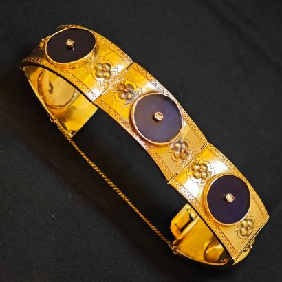 Bracelet articulé en or jaune 750‰ à maillons...