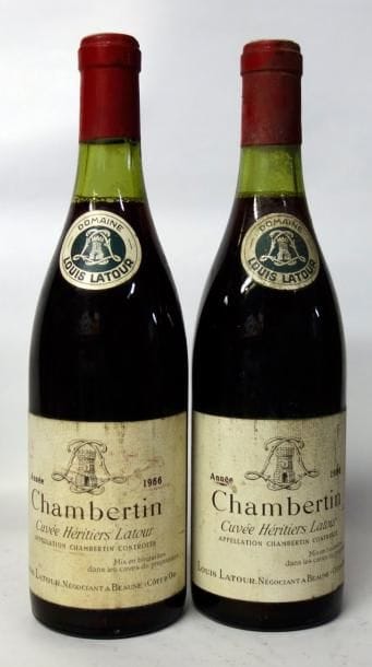VINS ROUGES DE BOURGOGNE
2 Bouteilles CHAMBERTIN...