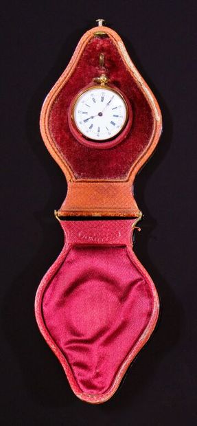 MONTRE de poche en or jaune 750‰, cadran...