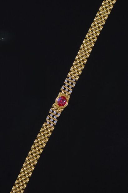 COLLIER plat articulé en or 750‰ à maille...