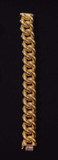 BRACELET gourmette en or jaune 750‰ à mailles...