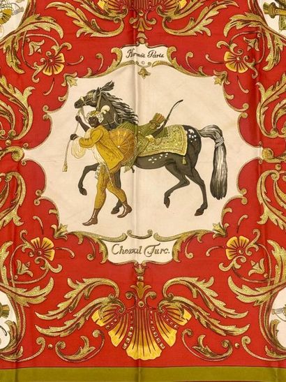 HERMÈS Paris.
Carré Cheval turc, en soie...