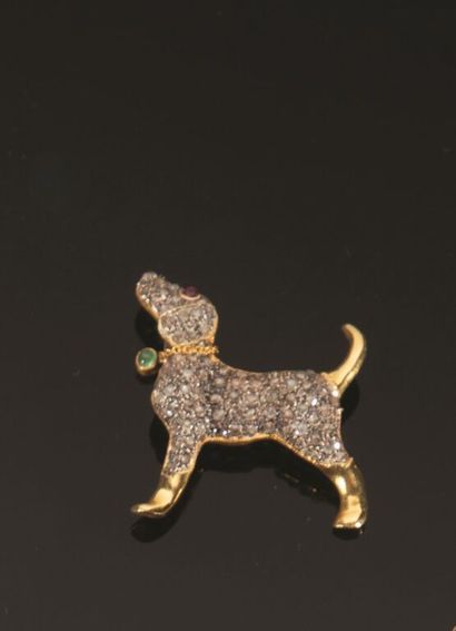 BROCHE en alliage d'or jaune 375 ‰ partiellement...