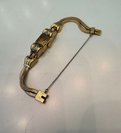 MONTRE-BRACELET de dame en or rose 750‰ à...