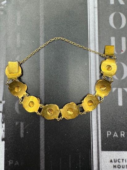 BRACELET en or rose 750‰ à maillons incurvés...