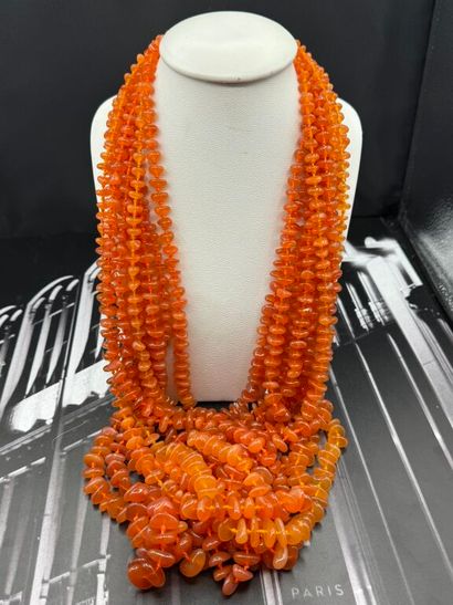 Imposant COLLIER de 9 rangs de boules de...