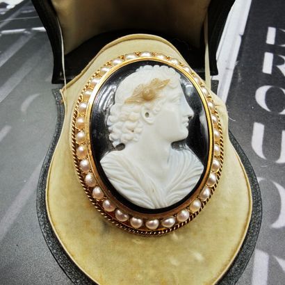 Nativelle, Paris. 
BROCHE en or jaune750‰...