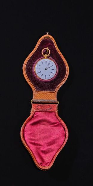 MONTRE de poche en or jaune 750‰, cadran...