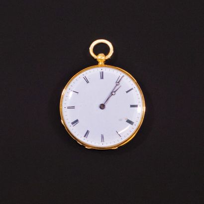 Ensemble de QUATRE MONTRES de poche en or...