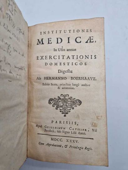 BOERHAAVE, Herman. Institutiones Medicae...