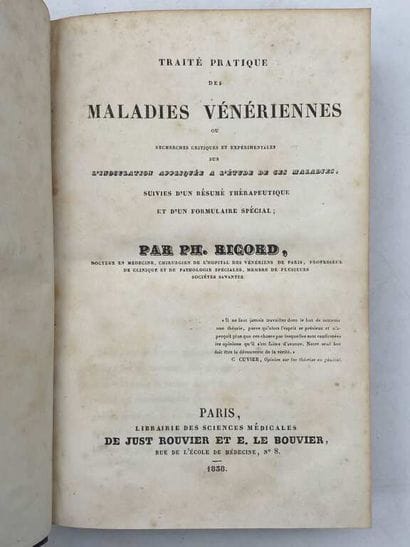 RICORD, Philippe. Traité pratique des maladies...