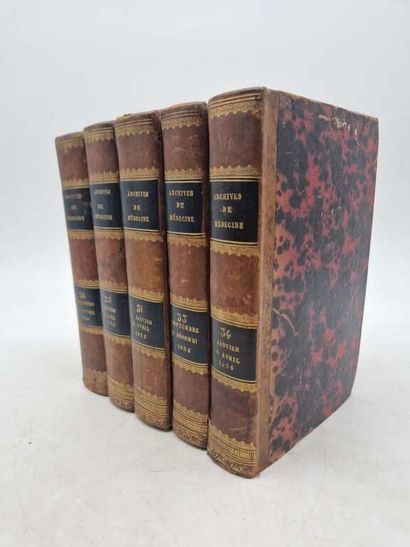 Manette. Set of 11 antique medical books,...