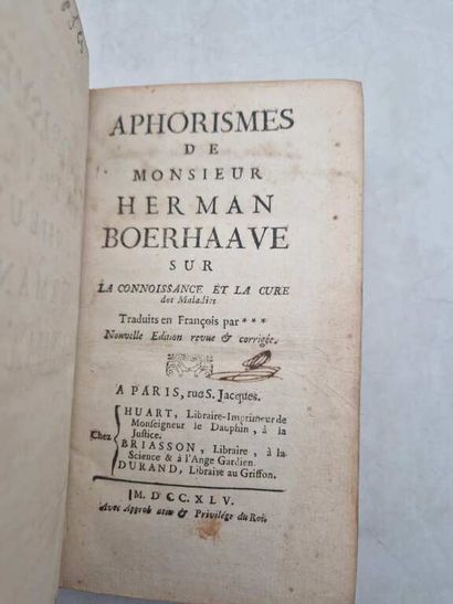 BOERHAAVE, Herman. Aphorismes de Monsieur...