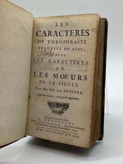 LA BRUYERE, Jean de. Les Caractères de Theophraste...