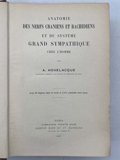 HOVELACQUE, André. Anatomie des nerfs crâniens...