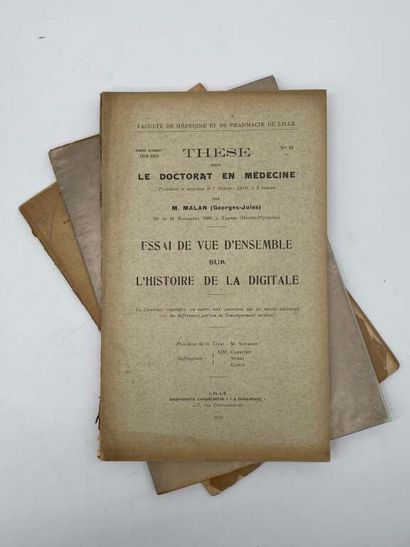 [THESIS]. 7 theses, 7 volumes in-8, stapled,...