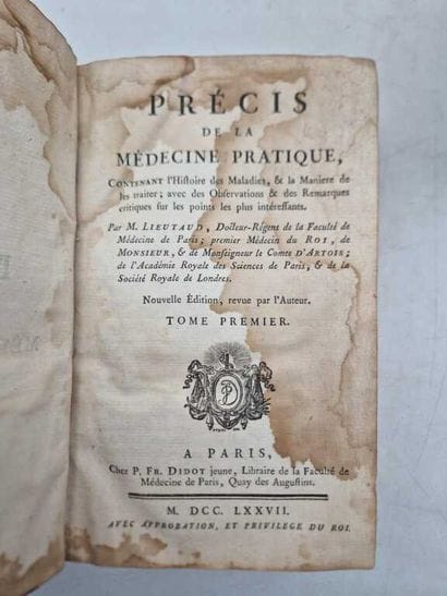 LIEUTAUD, Joseph. Précis de la Médecine Pratique,...