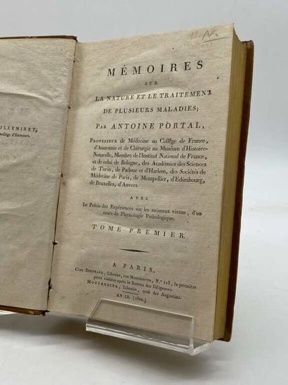 PORTAL, Antoine. Mémoires sur la nature et...