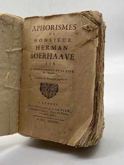 BOERHAAVE, Herman. Aphorismes de monsieur...