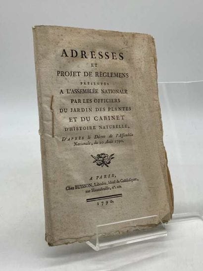 [JARDIN DES PLANTES]. Adresses et projet...
