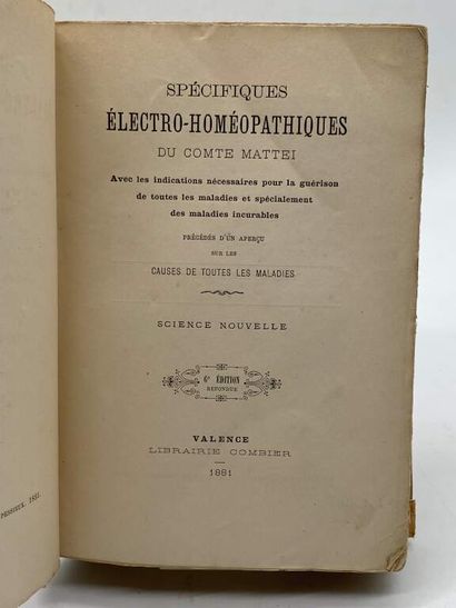 MATTEI, César. Specifiques électro-homéopathiques,...