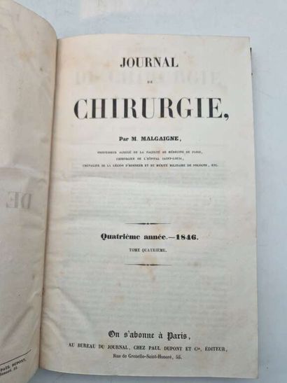MALGAINE, Joseph François. Journal de Chirurgie...