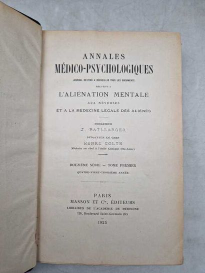 ANNALES Médico-Psychologiques. Published...