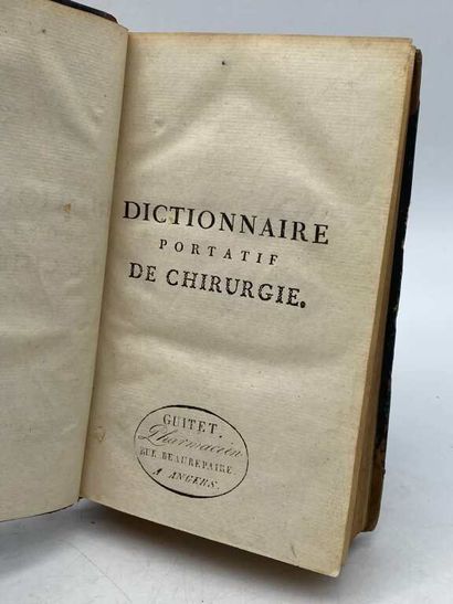 SUE, Pierre. Dictionnaire portatif de chirurgie,...