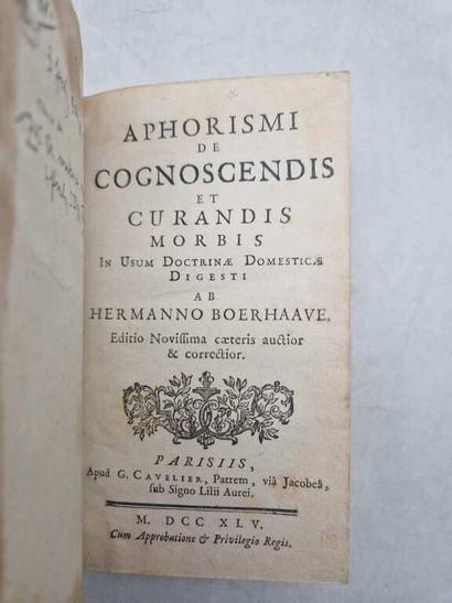 BOERHAAVE, Herman. Aphorismi de Cognoscendis...