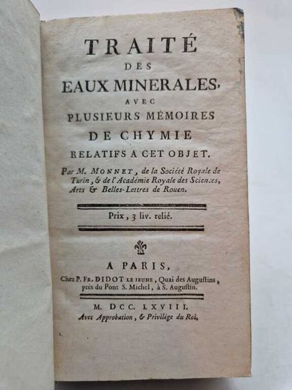 MONNET, Antoine Grimoald. Traité des Eaux...