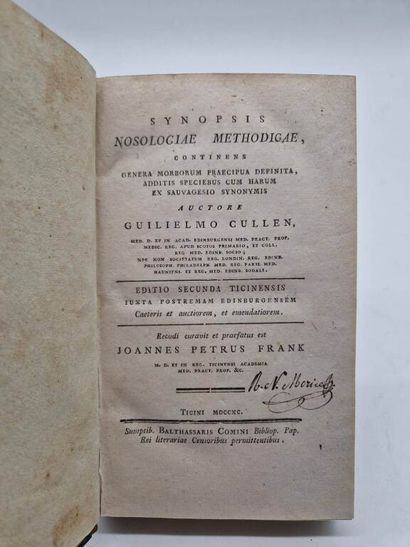 CULLEN, Guillaume. Synopsis Nosologiae Methodicae,...