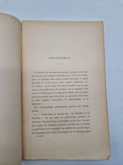 HARTENBERG, Paul. Les Timides et la Timidité....