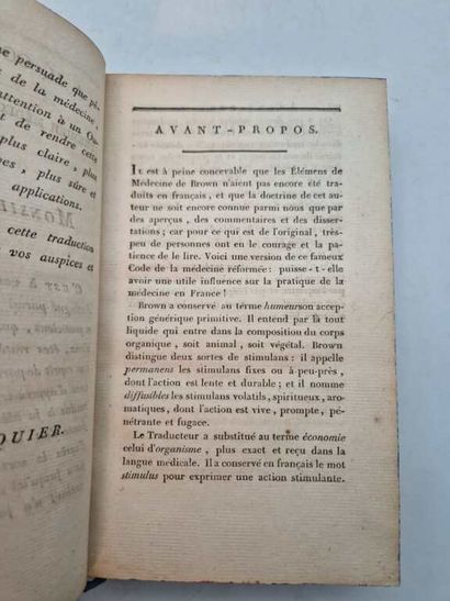 BROWN, John. Elémens de Médecine de J. Brown,...