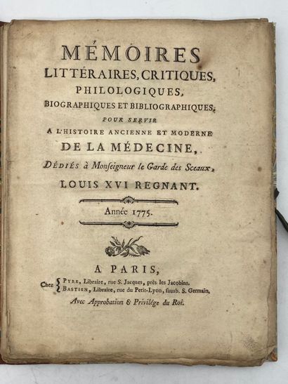 GOULIN, [Jean]. Mémoires littéraires, critiques,...