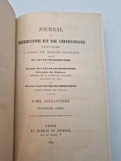 LUCAS-CHAMPIONNIERE, Just. Journal de Médecine...