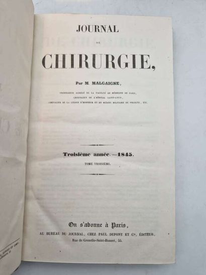MALGAINE, Joseph François. Journal de Chirurgie...