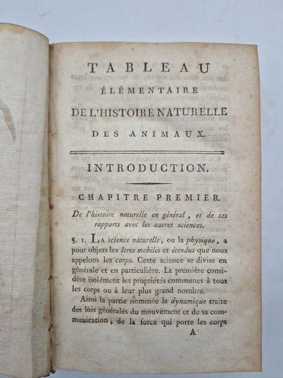 CUVIER, Georges. Tableau Elémentaire de l'Histoire...