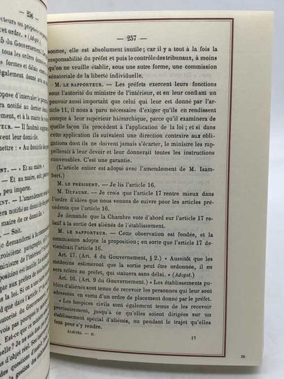 [PSYCHIATRY - LEGISLATION]. Loi de 1838,...
