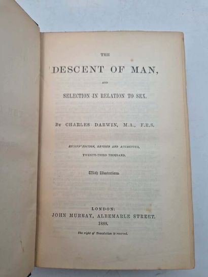 DARWIN, Charles. The Descent of Man and Selection...