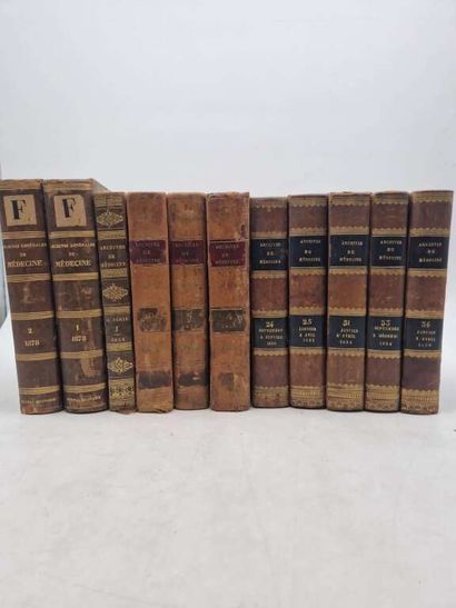 Manette. Set of 11 antique medical books,...