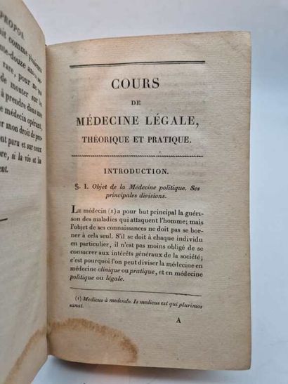 BELLOC, Jean-Jacques. Cours de Médecine Légale,...