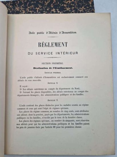 [PSYCHATRY]. Asile d'Aliénés d'Armentières...