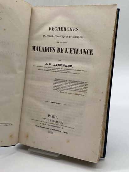 LEGENDRE, François Laurent. Recherches anatomo-pathologiques...