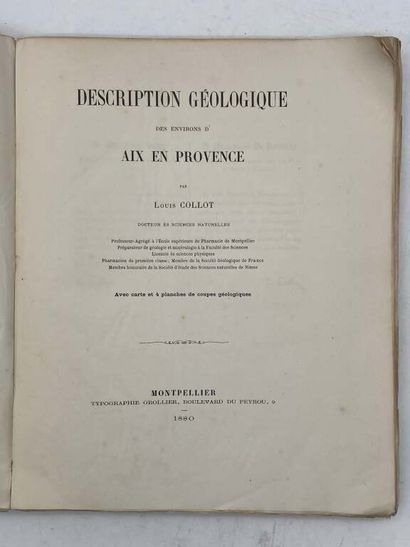COLLOT, Louis. Description géologique des...