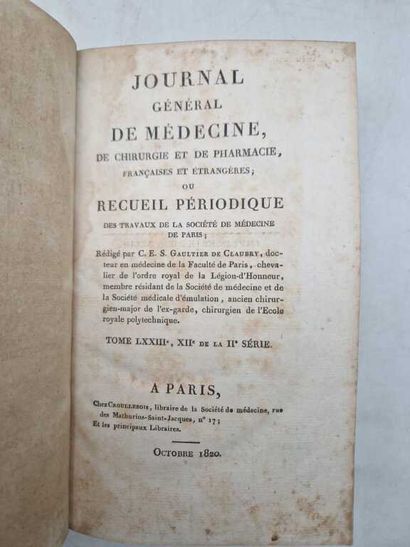 JOURNAL Général de Médecine, Chirurgie, Pharmacie,...